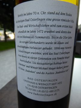 Badreben Abt Blauburgunder 2015, Weingut Bad Osterfingen